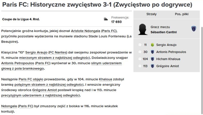 Raport - Paris vs Nantes